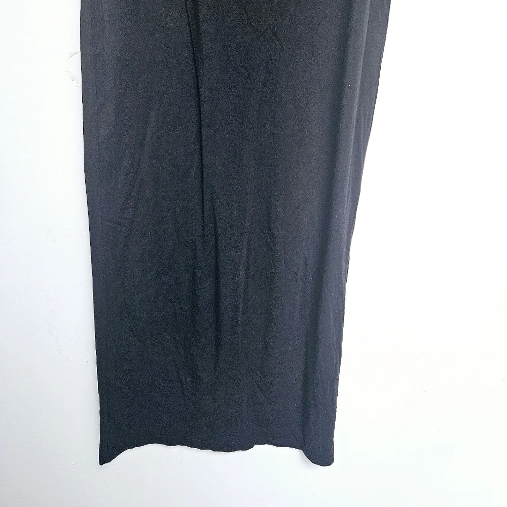 Babaton Aritzia Maxi sz Small Black Stretchy Side Slit 100% Knit Fabric Dress - Picture 5 of 8
